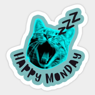 Happy Monday Sleepy Cat Sticker